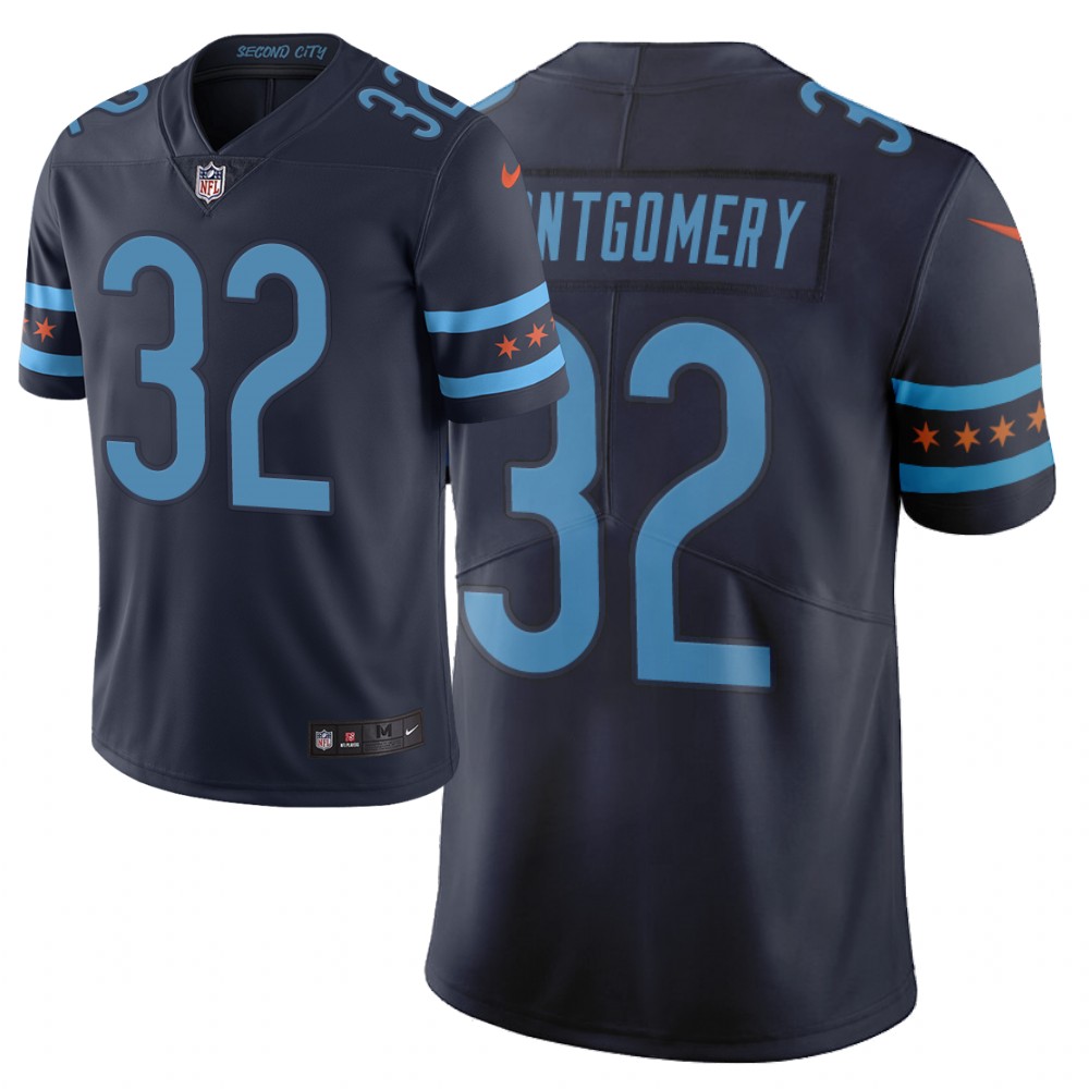 Men Nike NFL Chicago Bears #32 david montgomery Limited city edition navy jersey->new york jets->NFL Jersey